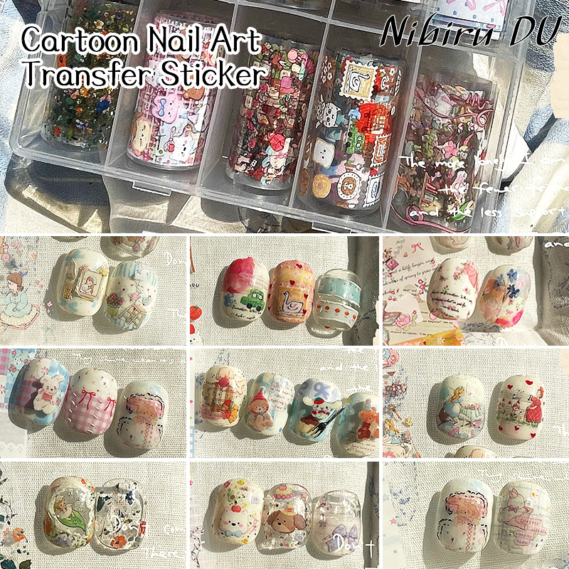 Nail Foil Transfer - Feuilles adhésives pour ongles, 10 pièces,