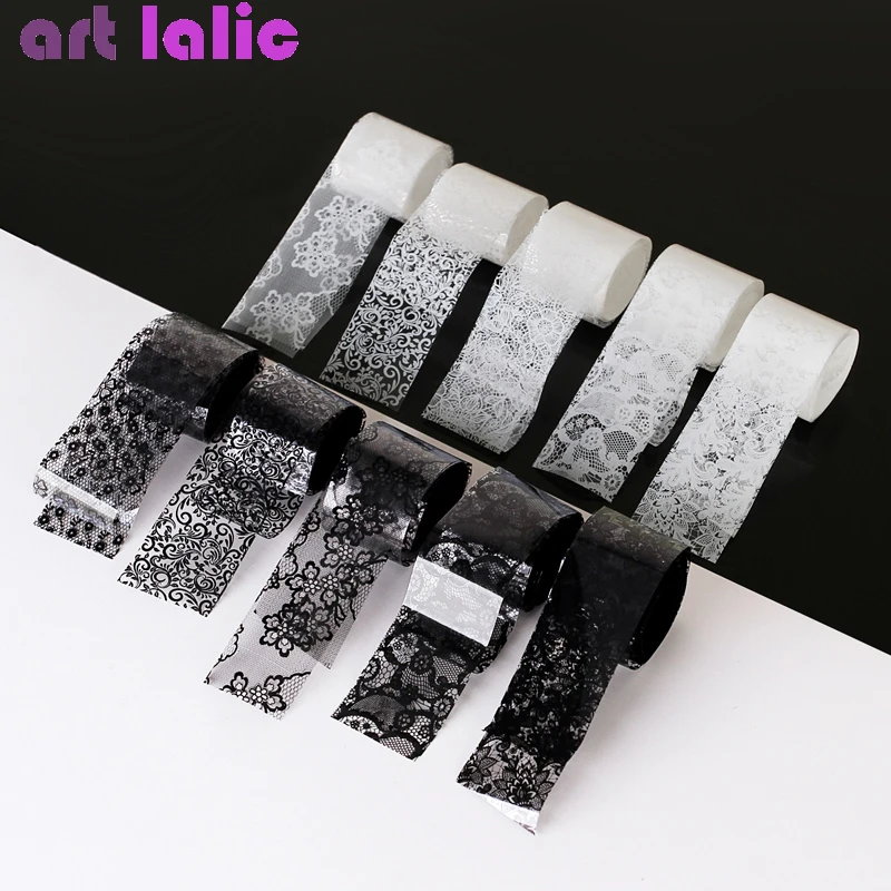 Nail Foil Transfer - Feuille de transfert de dentelle noire