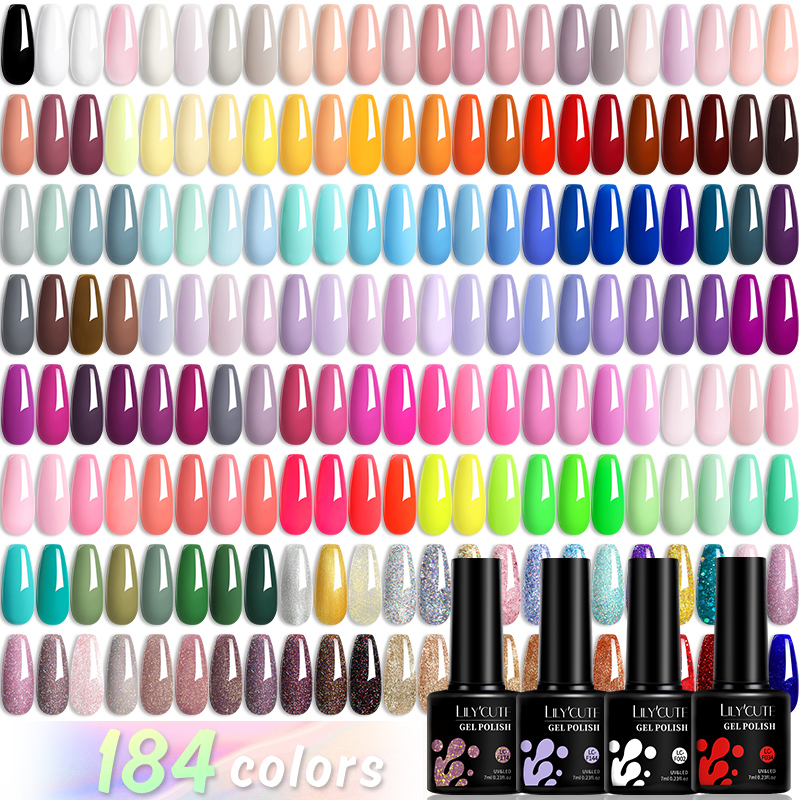 Nail Art Violet - LILYCUTE 184 couleurs 7ML Gel vernis