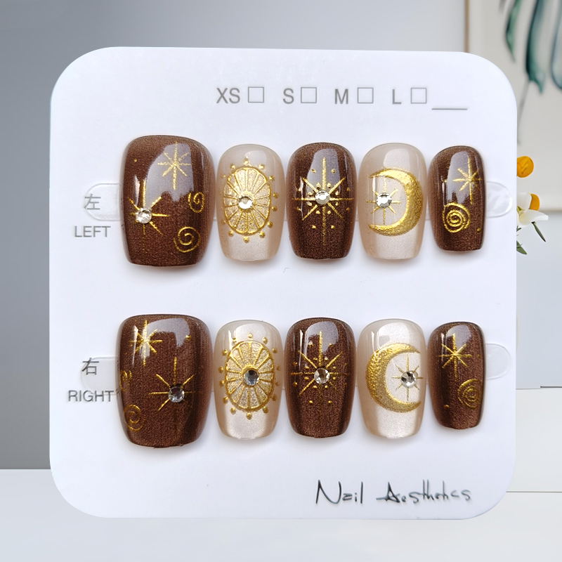Nail Art Press On - 10 pièces automne et hiver série