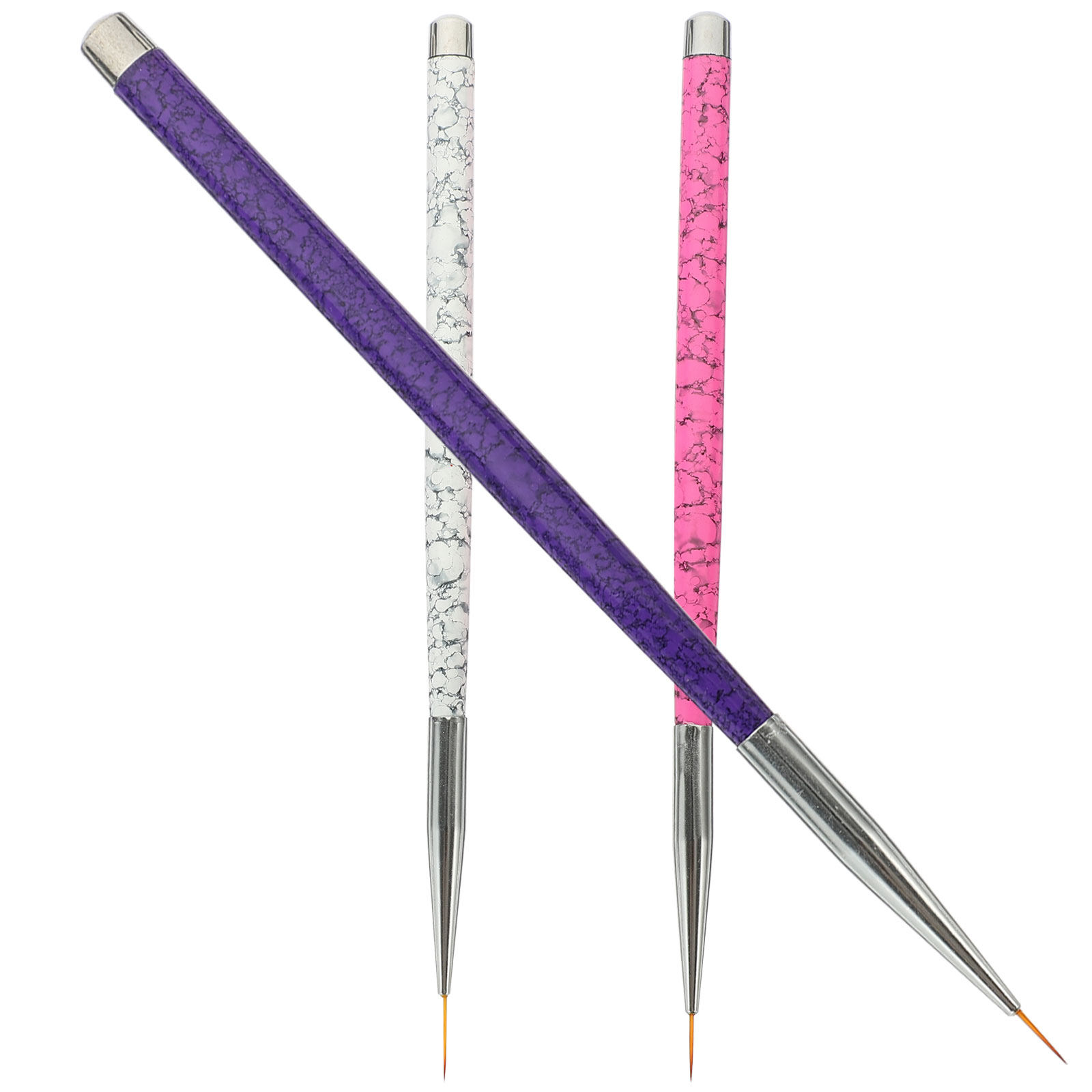 Nail Art Elegant - 3 pinceaux applicateurs pour nail art,