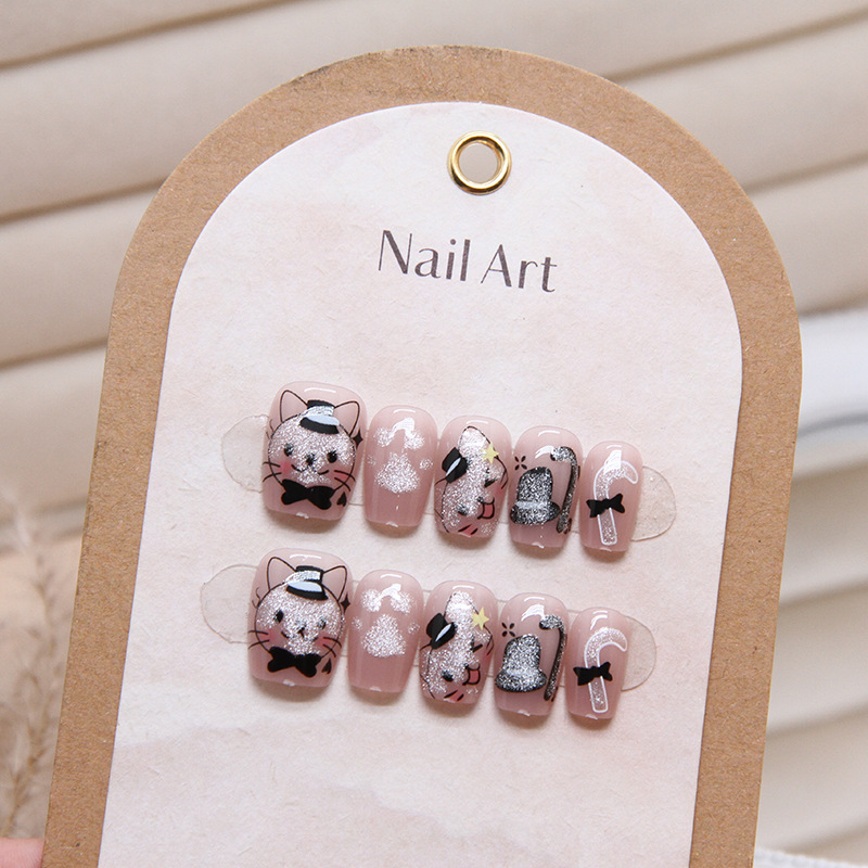 10 pièces dames mignon chat mi - Nail Art Press On avis et prix