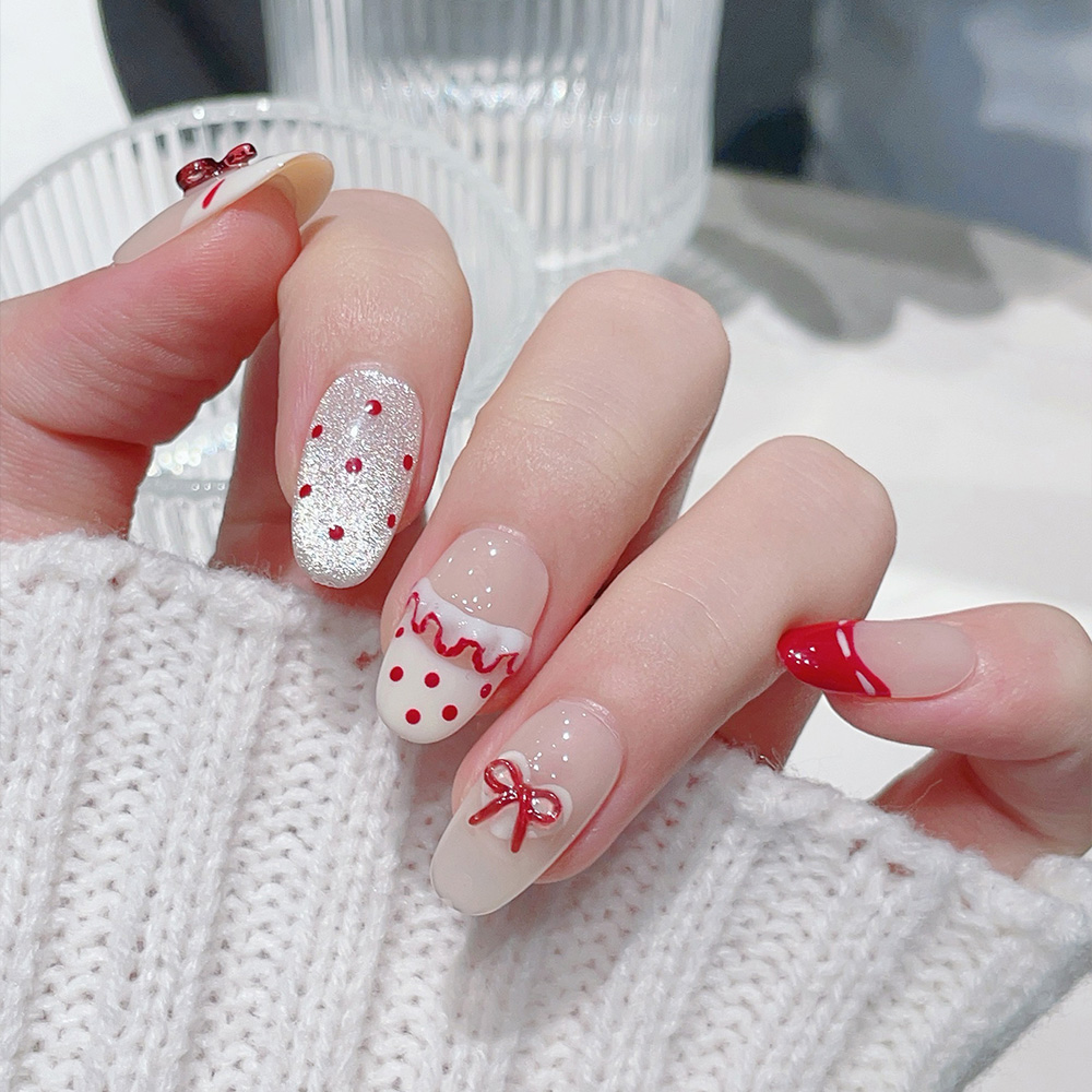 Lot de 10 faux ongles courts o - Nail Art Red avis et prix