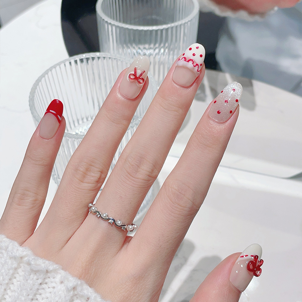 Lot de 10 faux ongles courts o - Nail Art Red avis et prix