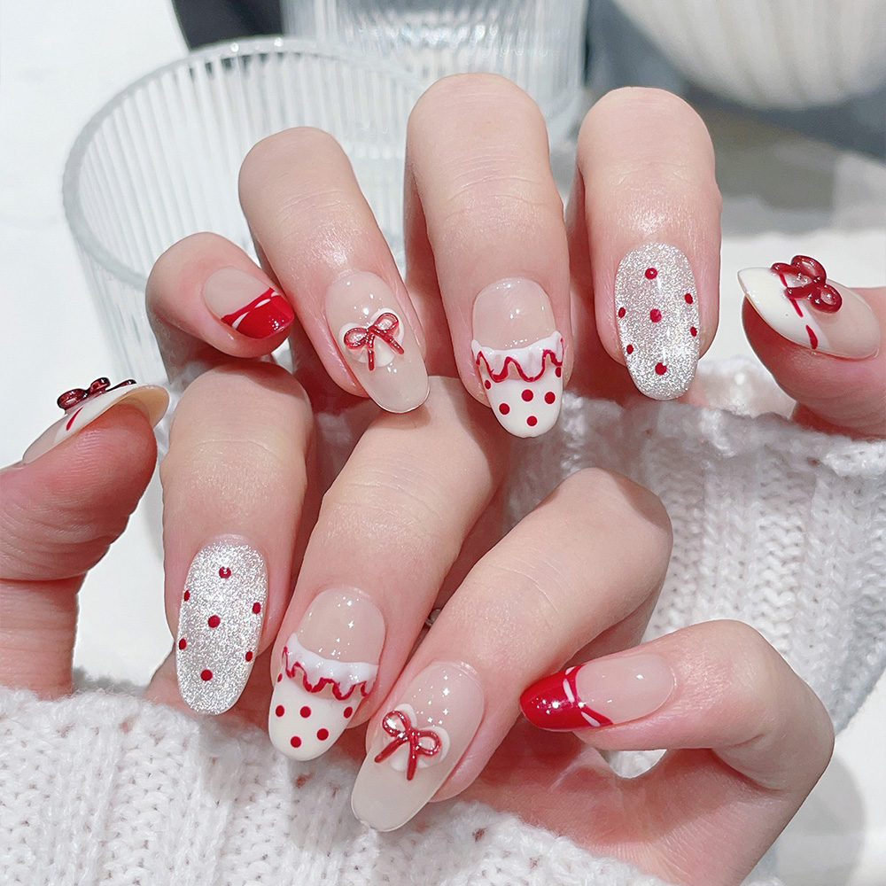 Lot de 10 faux ongles courts o - Nail Art Red avis et prix