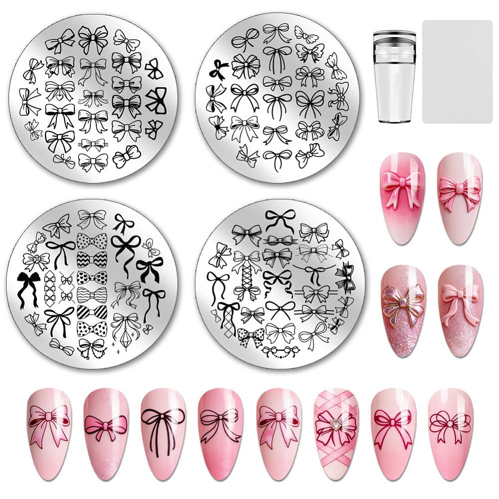 4 pièces de plaques de pochoir - Nail Art Elegant avis et prix