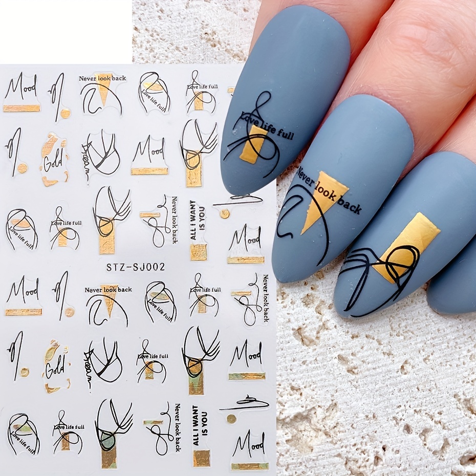 Autocollants de géométrie abst - Nail Art Rose Gold avis et prix