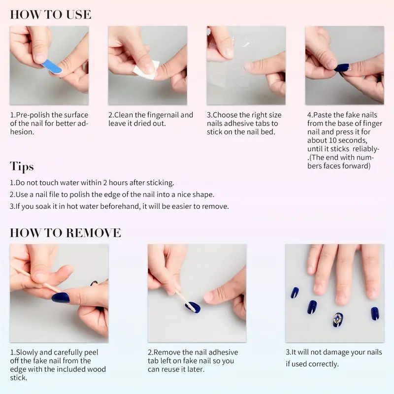 10 pièces de faux ongles de lu - Nail Adhesive Tab avis et prix