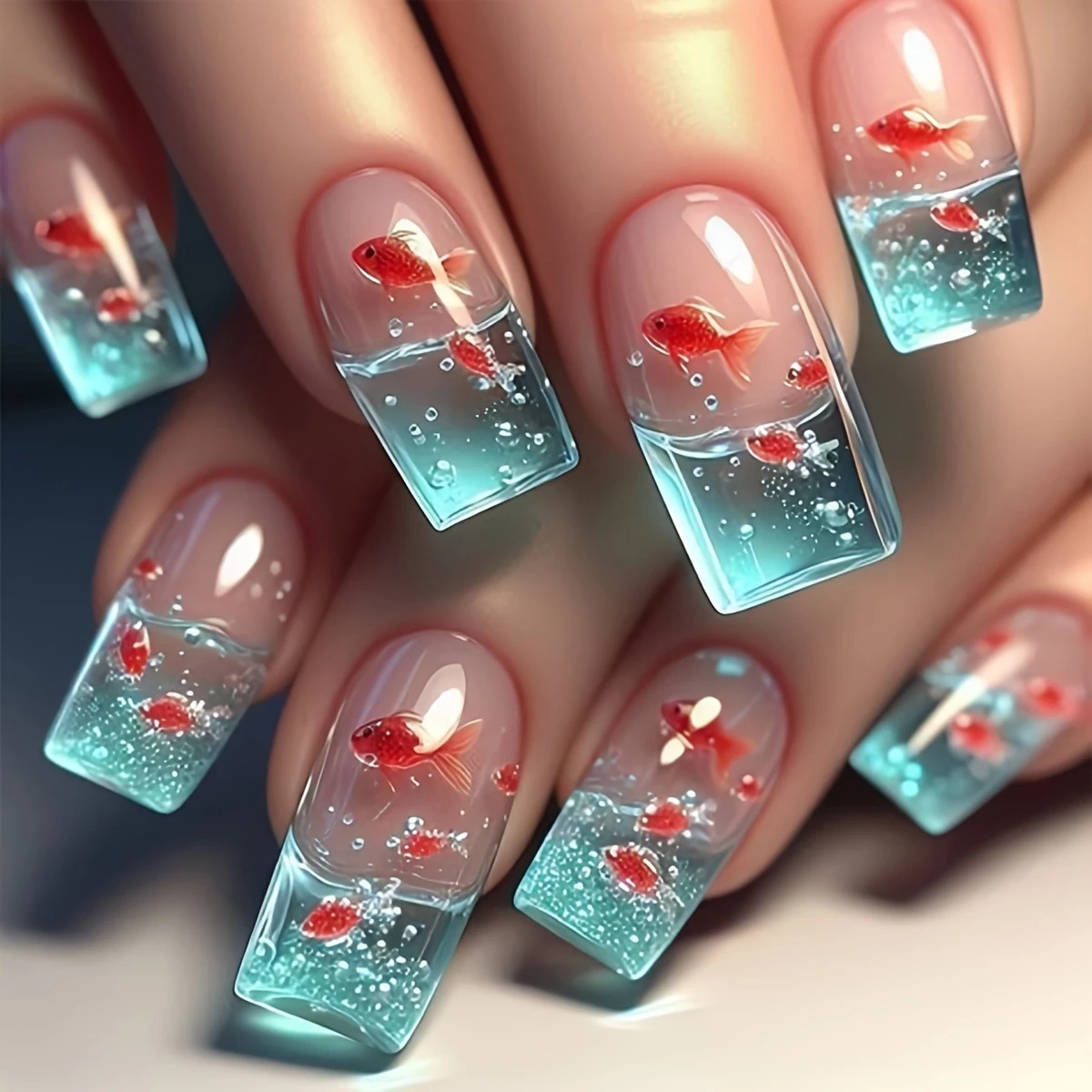 Faux ongles carrés mi-longs po - Nail Art Red avis et prix