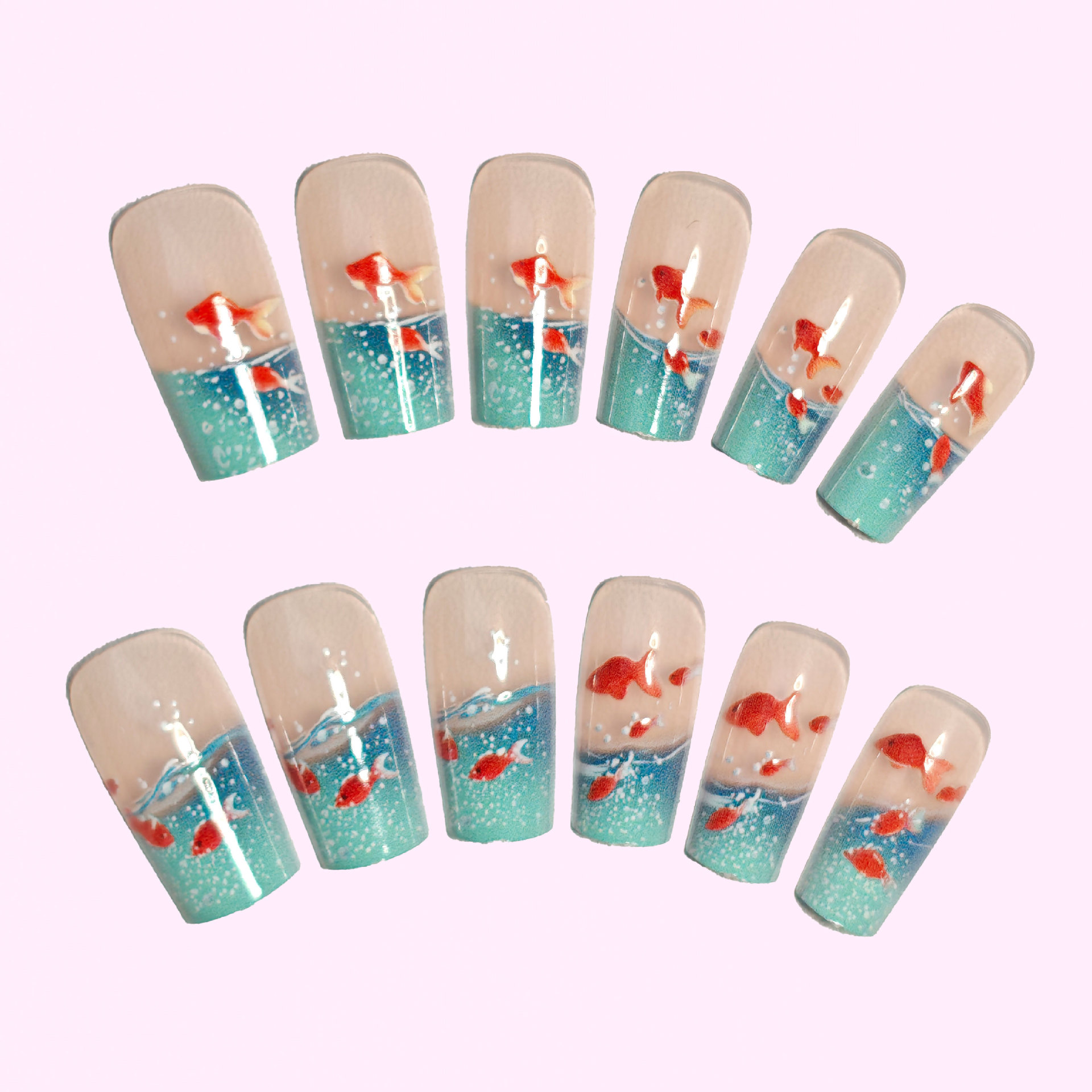 Faux ongles carrés mi-longs po - Nail Art Red avis et prix