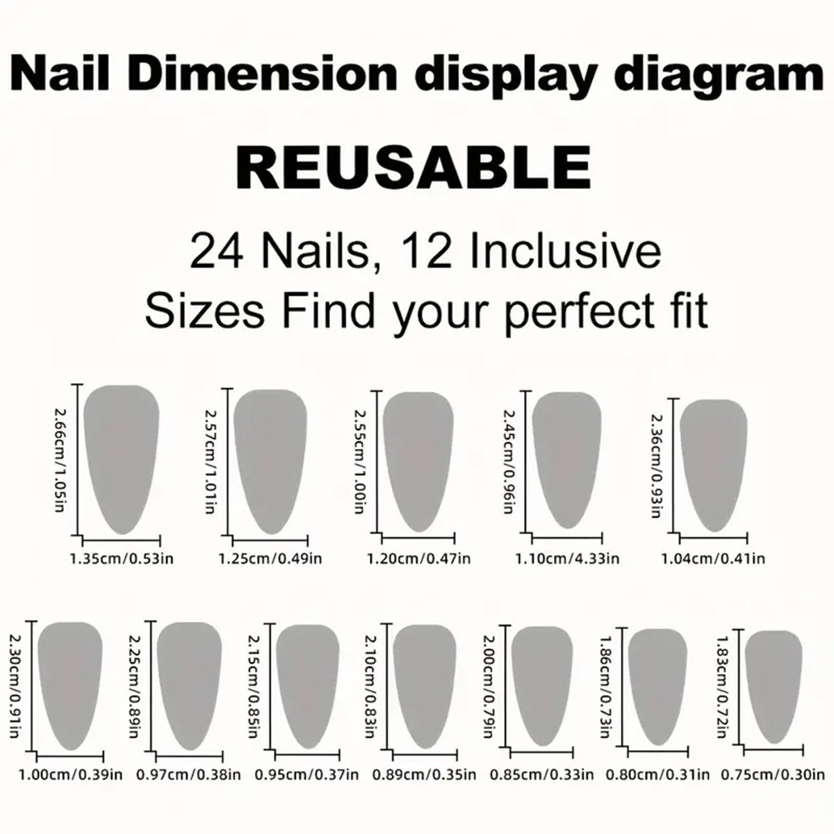 24 faux ongles amande moyenne  - Nail Art Press On avis et prix