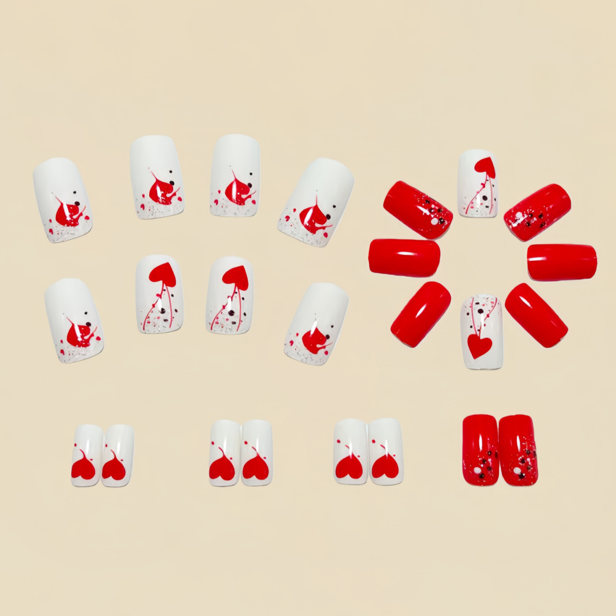 Faux ongles courts et moyens p - Nail Art Red avis et prix