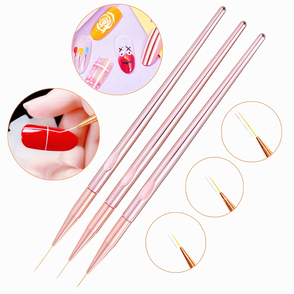 Lot de 3 pinceaux pour nail ar - Nail Art Rose Gold avis et prix