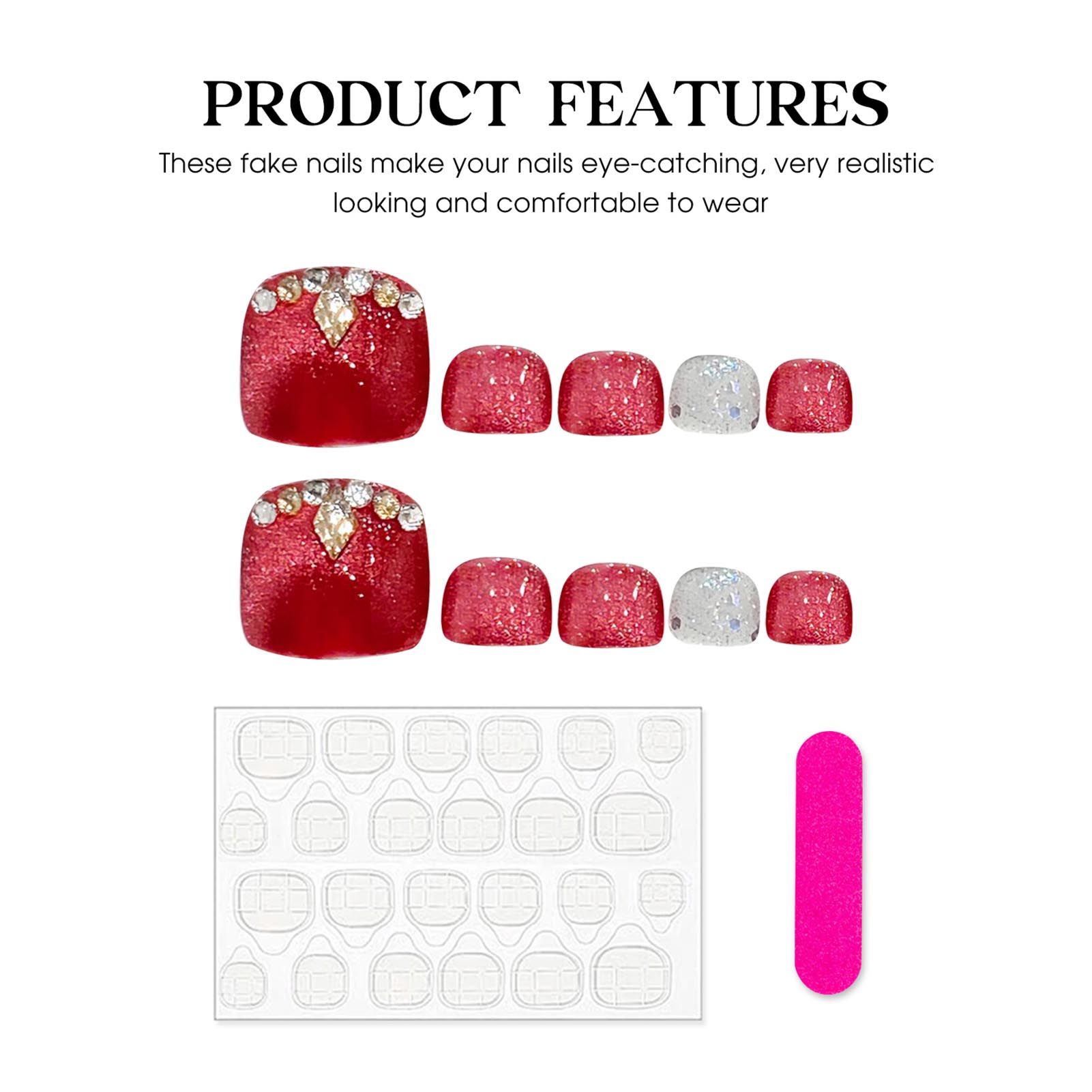 Faux orteils à presser faits à - Nail Art Red avis et prix