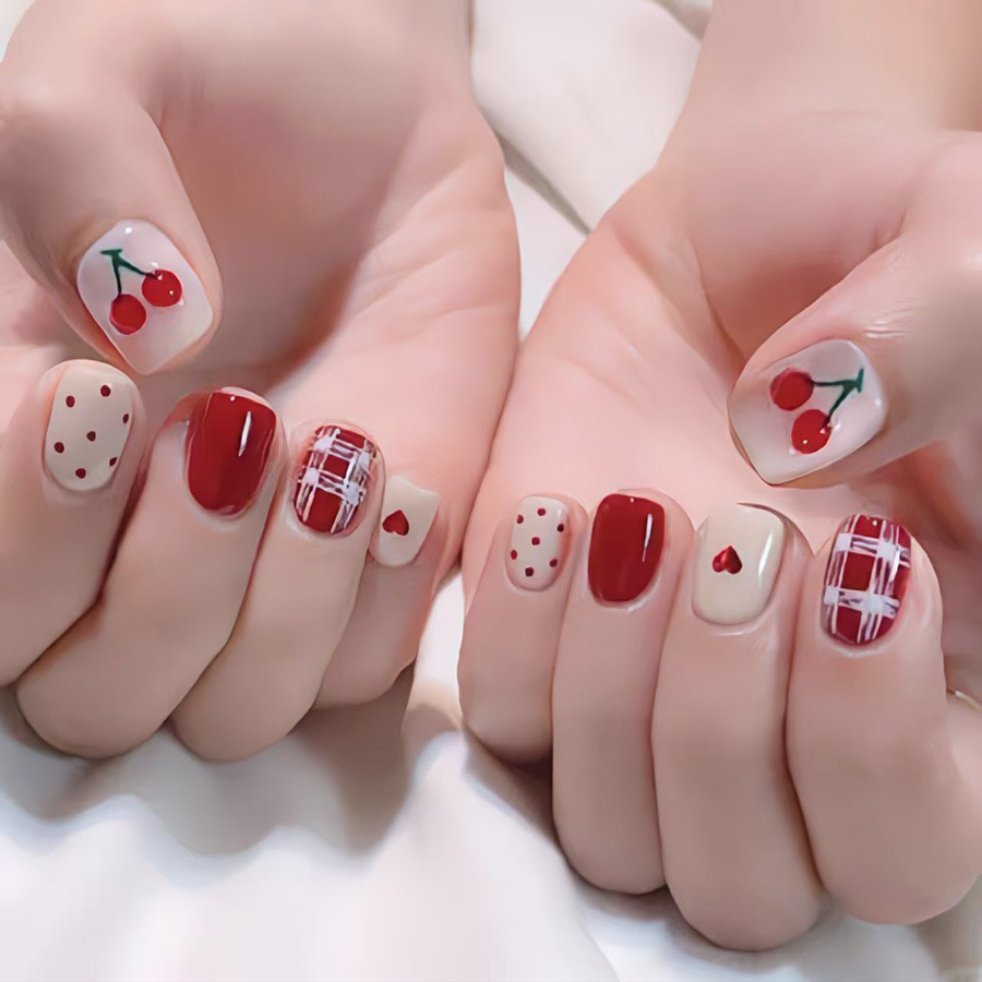 Faux ongles carrés courts pour - Nail Art Red avis et prix