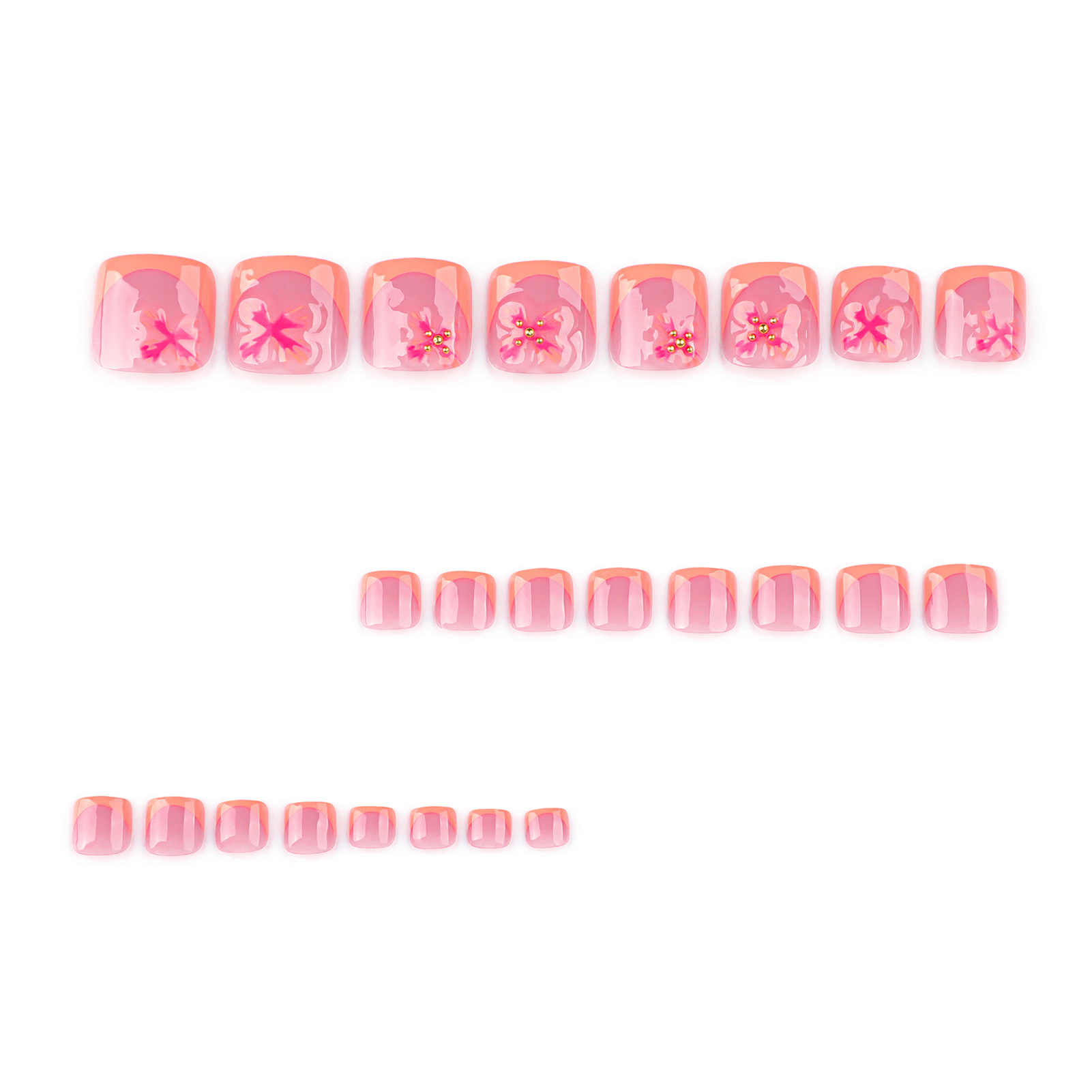 24 pièces charmant motif de fl - Nail Art Press On avis et prix