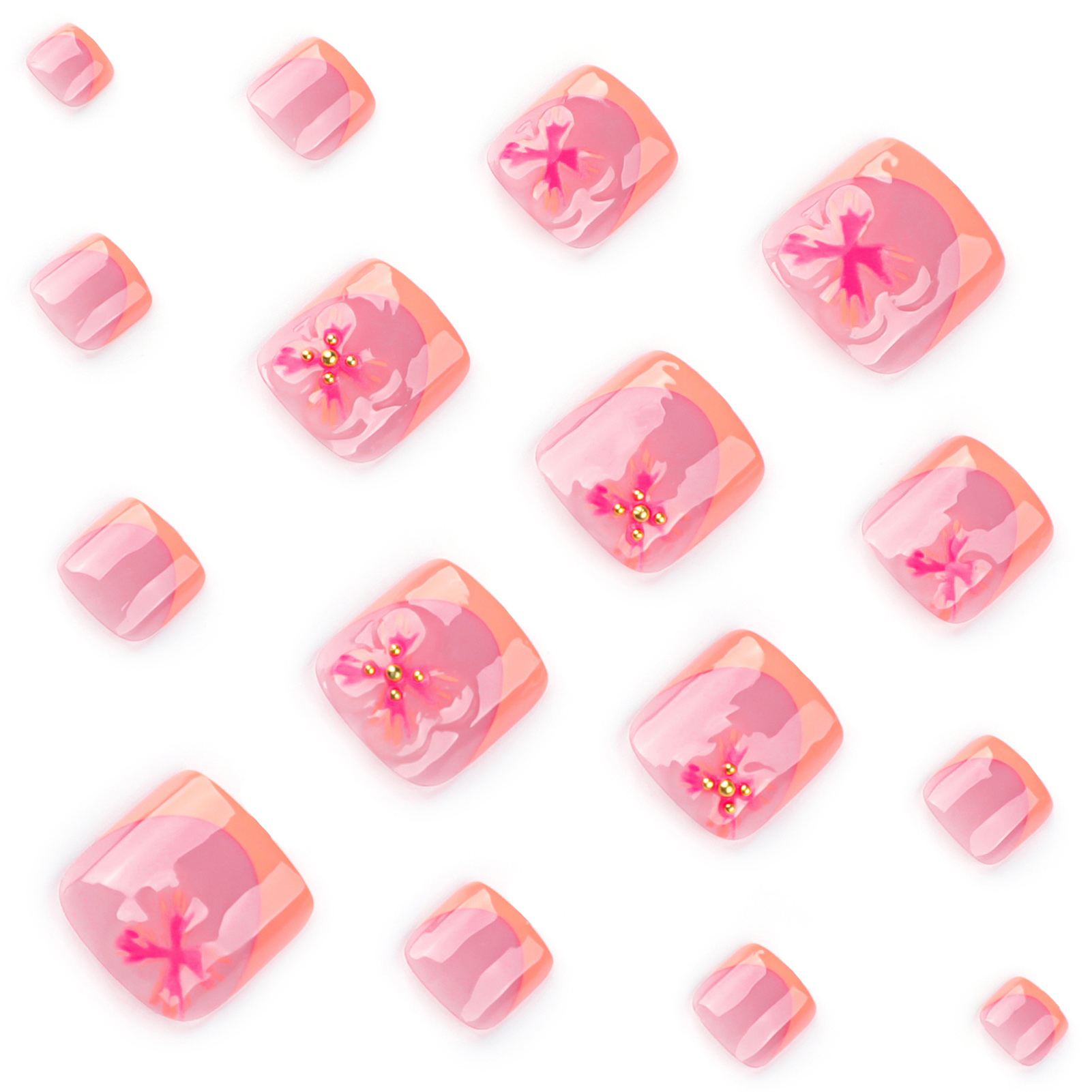 24 pièces charmant motif de fl - Nail Art Press On avis et prix