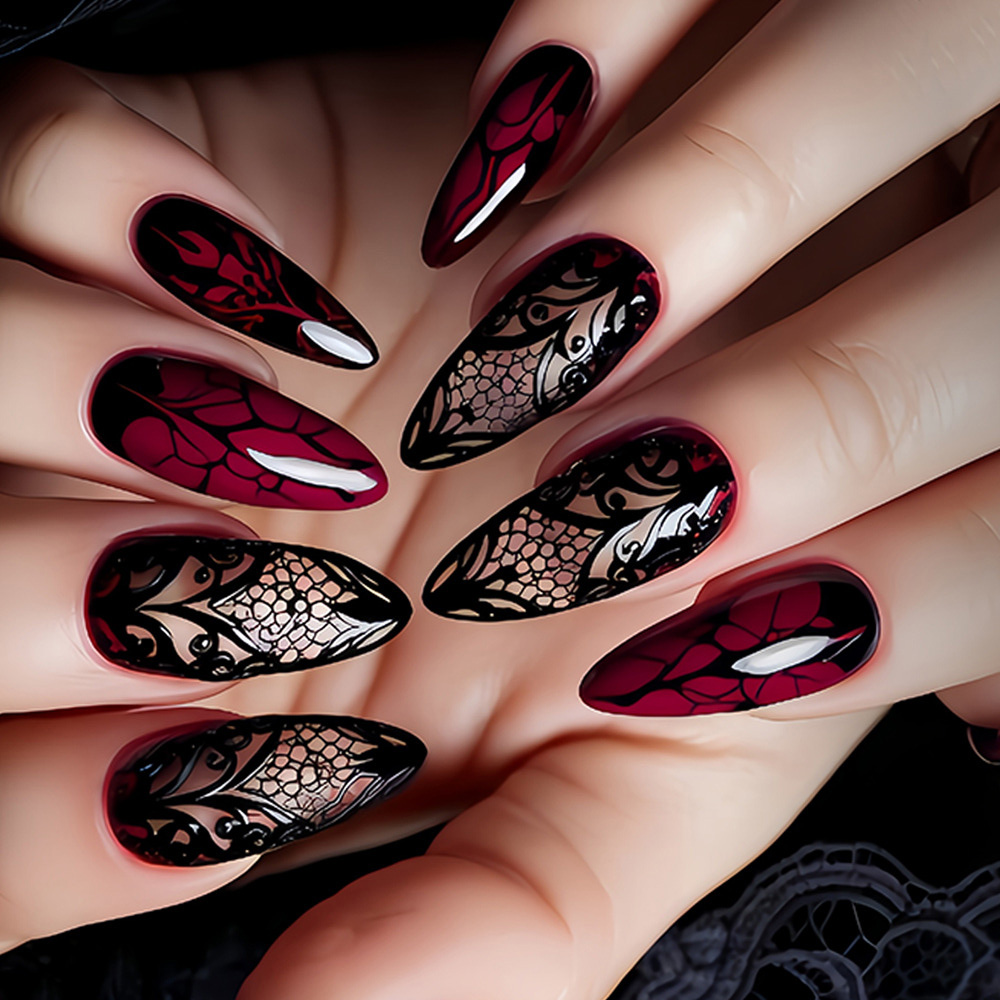 Faux ongles moyens pour femmes - Nail Art Red avis et prix