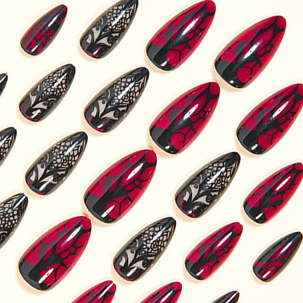 Faux ongles moyens pour femmes - Nail Art Red avis et prix