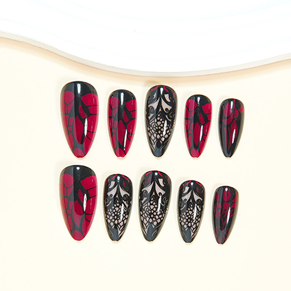 Faux ongles moyens pour femmes - Nail Art Red avis et prix